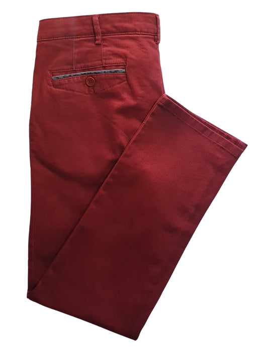 Chicago Red Textured Trousers