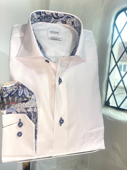 White Shirt With Floral Insert