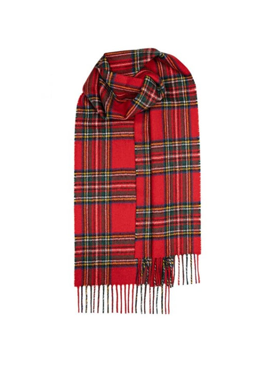 Red Stewart Tartan Wool Scarf