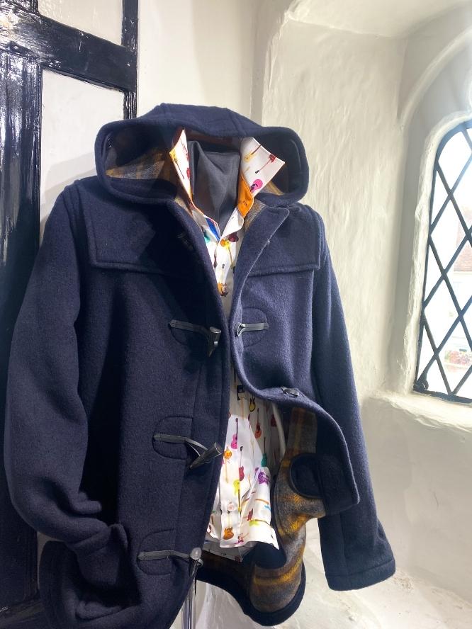 Alcombey Checkback Navy Duffle Coat