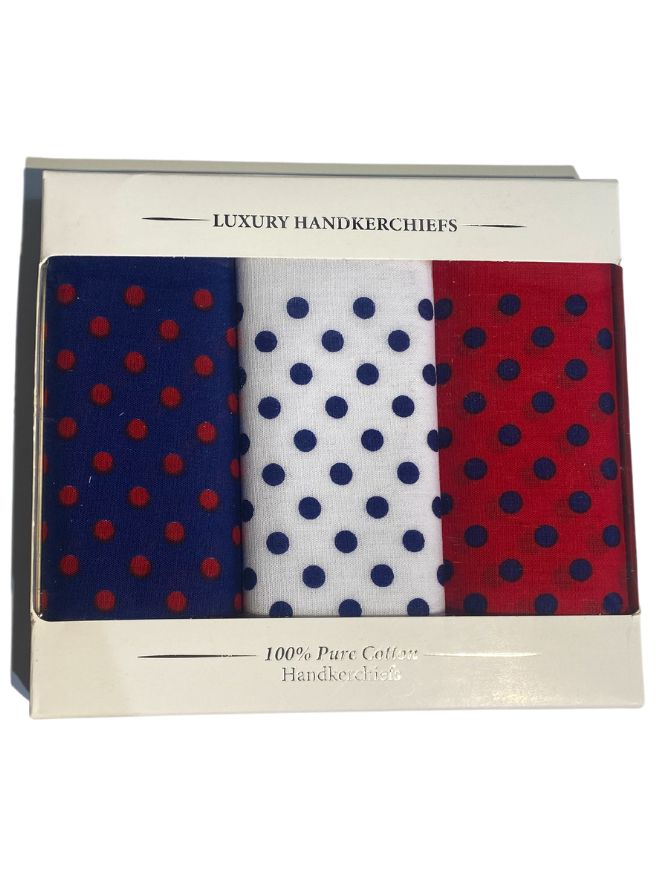 3 Pack Of Polka Dot Bandanas