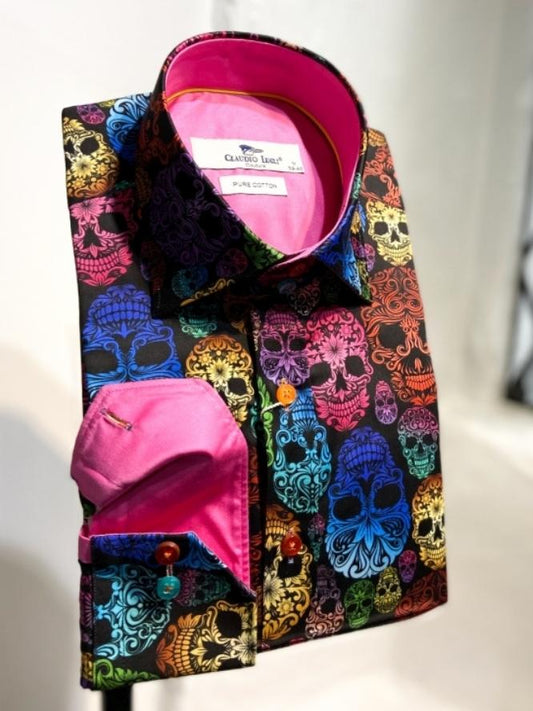 Multicolour Skull Pattern Shirt