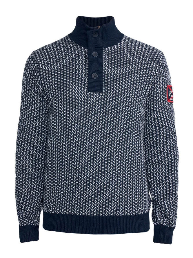 Navy Jacquard Pullover