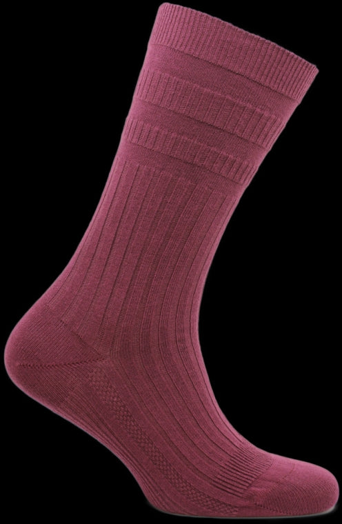 Comfort Fit Burgundy Wool Socks