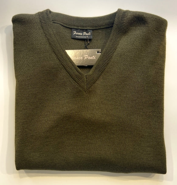 MOSS V NECK WOOL BLEND JUMPER