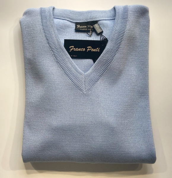 SKY V NECK WOOL BLEND JUMPER