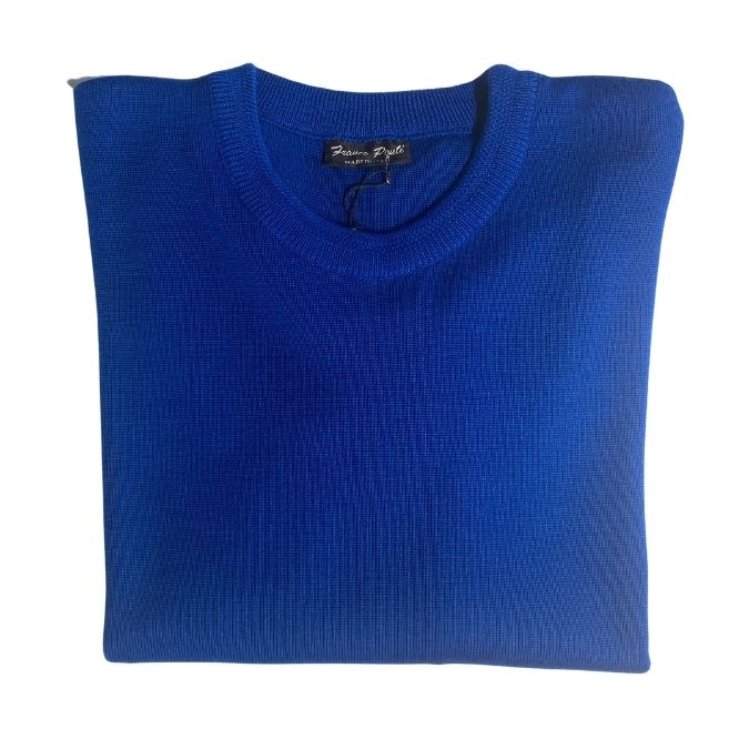 COBALT CREW NECK WOOL BLEND JUMPER