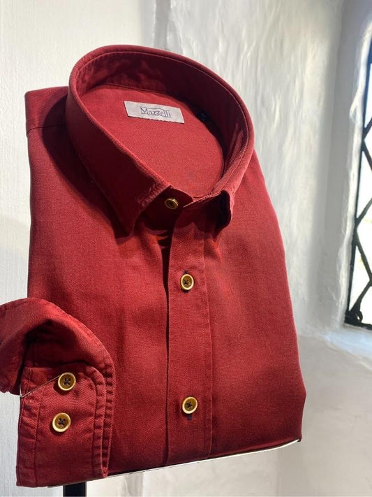 Tencel Red Long Sleeve Shirt
