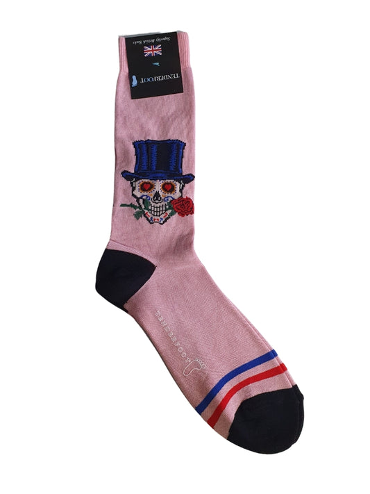 Novelty Pink Skull Socks