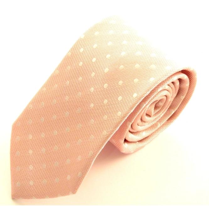 Pink Tie With White Spots