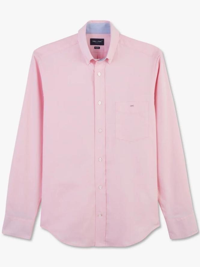 Pink Shirt With Blue Trim