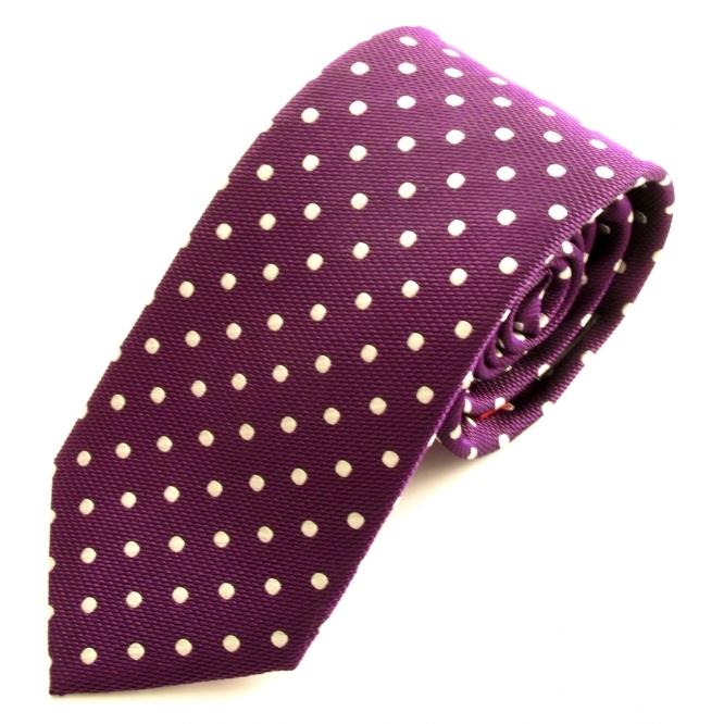 Purple Tie With White Spots