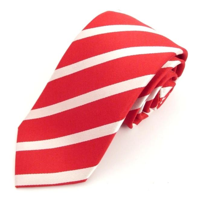 Red Tie With White Stripe