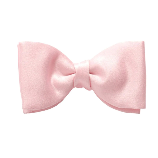 Pink Buck VAN BUCK LIGHT PINK SATIN READY TIED BOW TIE β Hansfords Menswear