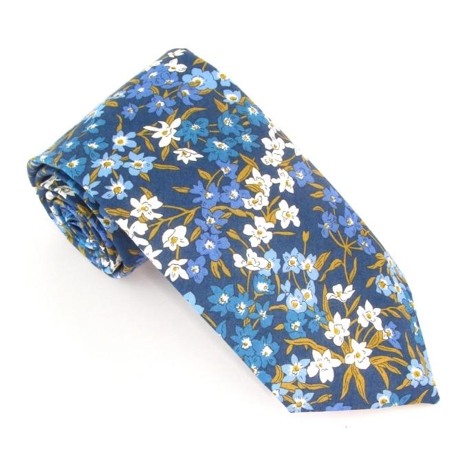 Blue Sea Blossom Tie